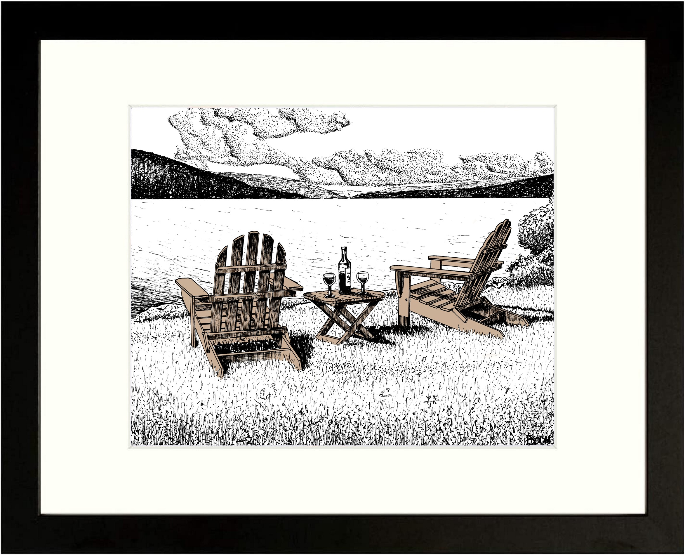 Wine Glasses and Brown Chairs